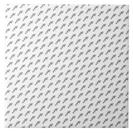 魚の骨格 タイル (正面)