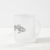 魚の骨格 フロストグラスマグカップ (正面右)