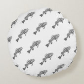 魚の骨格 ラウンドクッション (裏面)