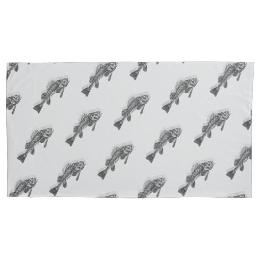 魚の骨格 枕カバー (正面)