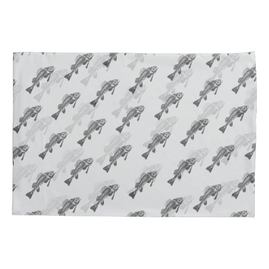 魚の骨格 枕カバー (裏面)