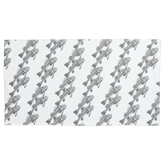 魚の骨格 枕カバー (正面左)