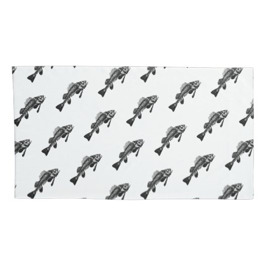 魚の骨格 枕カバー (裏面-右)