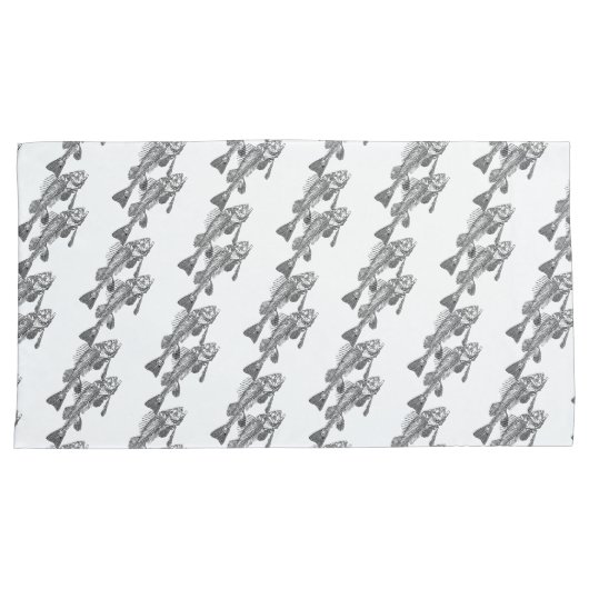 魚の骨格 枕カバー (正面右)