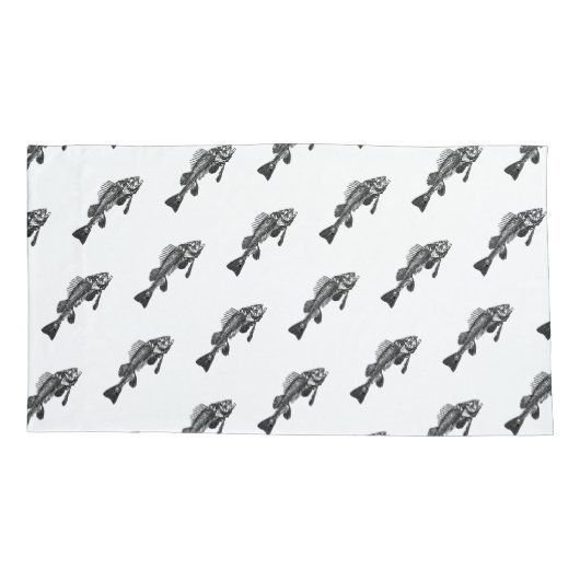 魚の骨格 枕カバー (裏面-左)