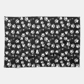 魚の骨猫のプリントパターン キッチンタオル (横)