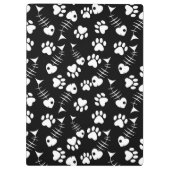 魚の骨猫のプリントパターン クリップボード (裏面)