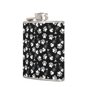 魚の骨猫のプリントパターン フラスク (左)