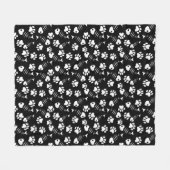 魚の骨猫のプリントパターン フリースブランケット (正面(横))