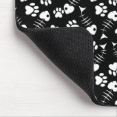 魚の骨猫のプリントパターン マウスパッド (コーナー)