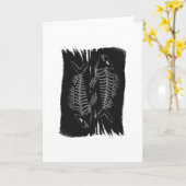 魚の骨 カード (黄色い花)
