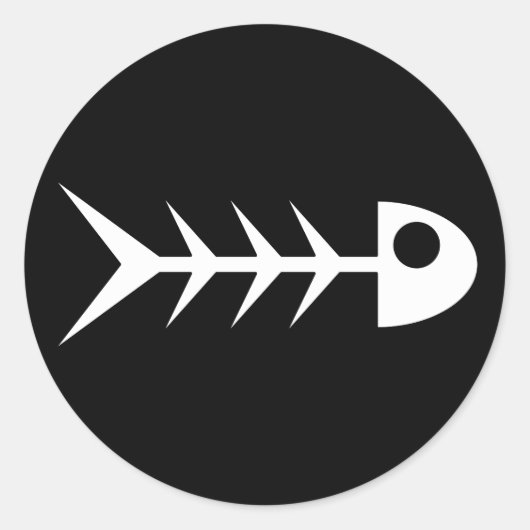 魚の骨 ラウンドシール (正面)