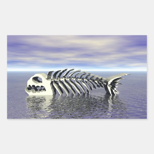 魚の骨 長方形シール (正面)