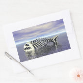 魚の骨 長方形シール (封筒)