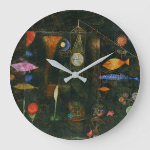 魚の魔法 – ポール・クレー ラージ壁時計