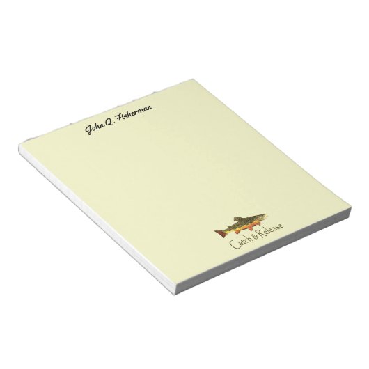 魚の魚の魚の魚の魚のルークの魚をパーソナライズ ノートパッド (アングル)