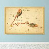 魚の魚座 – ヴィンテージ画像の〔占星術の〕十二宮図記号 キャンバスプリント (インサイチュ (ウッドフロア))