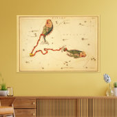 魚の魚座 – ヴィンテージ画像の〔占星術の〕十二宮図記号 キャンバスプリント (インサイチュ (リビング))