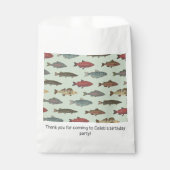 魚の魚釣りグリーンバースデーパーティー フェイバーバッグ (正面)