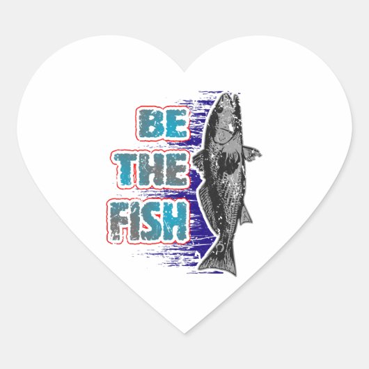 魚の魚釣りホビースポーツ ハートシール (正面)