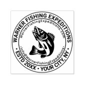 魚の魚釣りロゴビジネス名の場所URL電子メール セルフインキングスタンプ (デザイン)