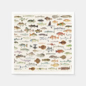 魚の魚釣り誕生日パーティー スタンダードカクテルナプキン (正面)