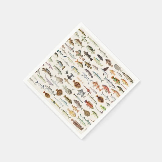 魚の魚釣り誕生日パーティー スタンダードカクテルナプキン (角)