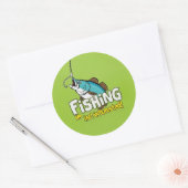 魚の魚釣り ラウンドシール (封筒)