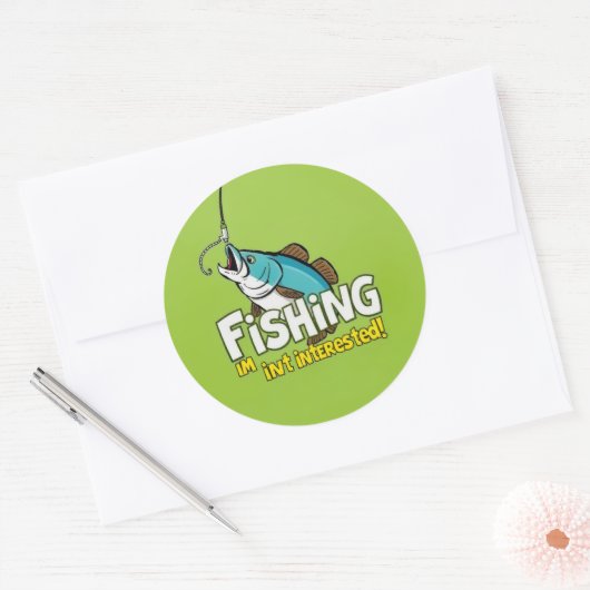 魚の魚釣り ラウンドシール (封筒)