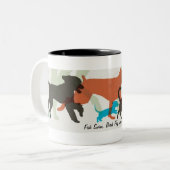 魚の鳥フライドッグウォークペットシッター ツートーンマグカップ (正面左)