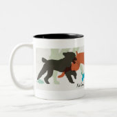 魚の鳥フライドッグウォークペットシッター ツートーンマグカップ (左)