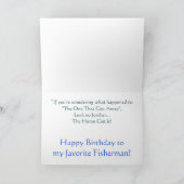 魚の~の挨拶状を食べている青い鷲 カード (内部)