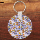 魚の〔占星術の〕十二宮図のサイン有名人のデザイン キーホルダー (裏面)