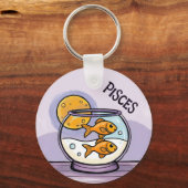 魚の〔占星術の〕十二宮図のサイン有名人のデザイン キーホルダー (正面)