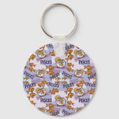 魚の〔占星術の〕十二宮図のサイン有名人のデザイン キーホルダー (裏面)