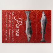 魚の〔占星術の〕十二宮図サイン誕生日パーティー ジグソーパズル (横)