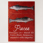魚の〔占星術の〕十二宮図サイン誕生日パーティー ジグソーパズル (縦)