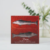 魚の〔占星術の〕十二宮図サイン誕生日パーティー 招待状 (スタンド正面)