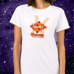 魚の〔占星術の〕十二宮図占星術の黄色いT型 Tシャツ