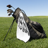 魚の〔占星術の〕十二宮図記号と記号 ゴルフタオル (グリーン)