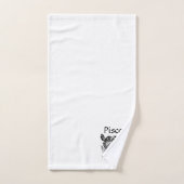 魚の〔占星術の〕十二宮図記号と記号 バスタオルセット (ハンドタオル)