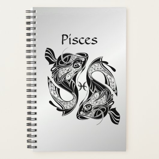 魚の〔占星術の〕十二宮図記号と記号 プランナー手帳 (正面)
