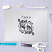 魚の〔占星術の〕十二宮図記号と記号 薄葉紙 (クラフト)