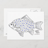 魚のabecedary書道のキリル文字 ポストカード (正面/裏面)