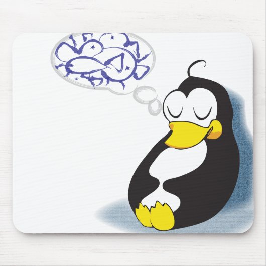 魚のmousepadについて夢を見ている睡眠のペンギン マウスパッド (正面)
