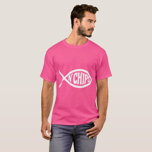 魚のN'Chips - Jesus Fish Tシャツ (正面フル)