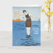 魚はたくさんいるけれど、カニも多いよ - 別れのグリーティングカード カード (黄色い花)