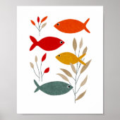 魚はっきりしたのモダンコラージュ美術 ポスター (正面)