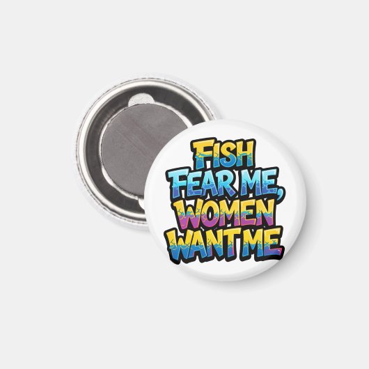 魚は僕を怖がる、女性は僕に夢中 コミック 釣りギフト マグネット (正面/裏面)