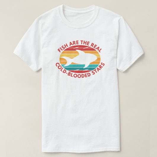 魚は冷実在血の星 | 氷魚釣り Tシャツ (デザイン正面)